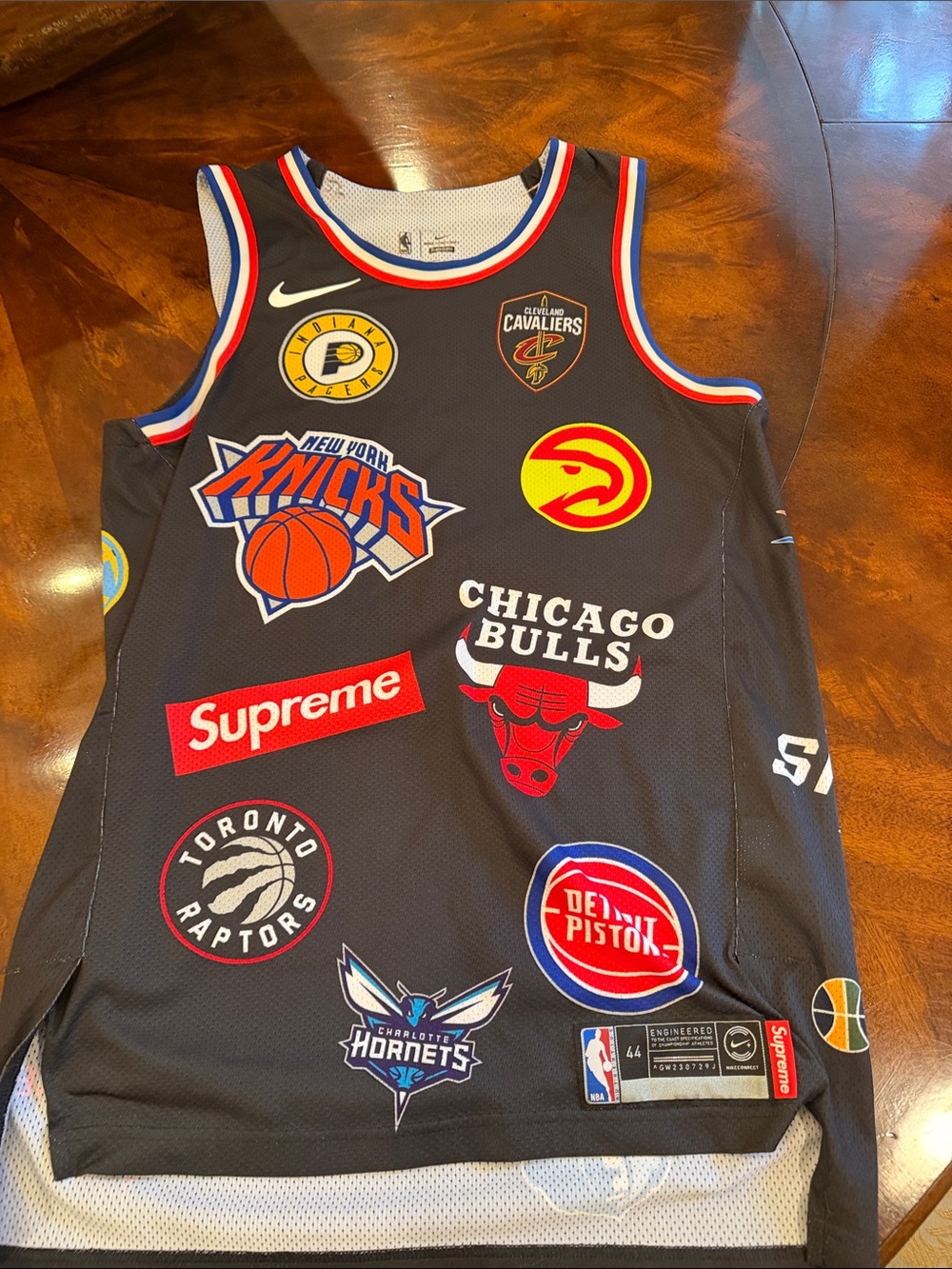 Supreme Black Multi-Team NBA Logo Patch Jersey